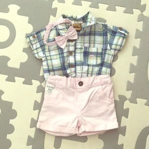 NWOT Baby clothes: 3 piece for 0-3months